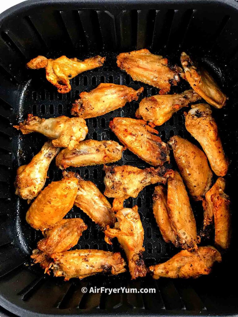 Frozen Chicken wings in air fryer. - Air Fryer Yum