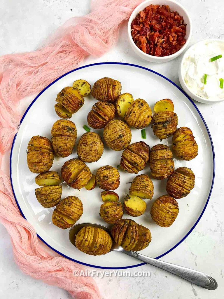 Air Fryer Mini Hasselback Potatoes - Courtney's Sweets