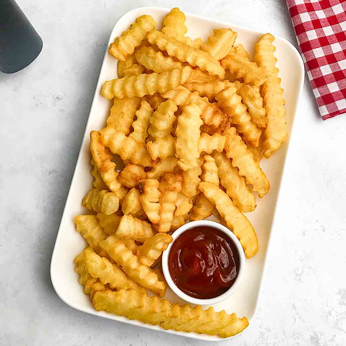 Frozen Crinkle Fries in Air Fryer - always use butter