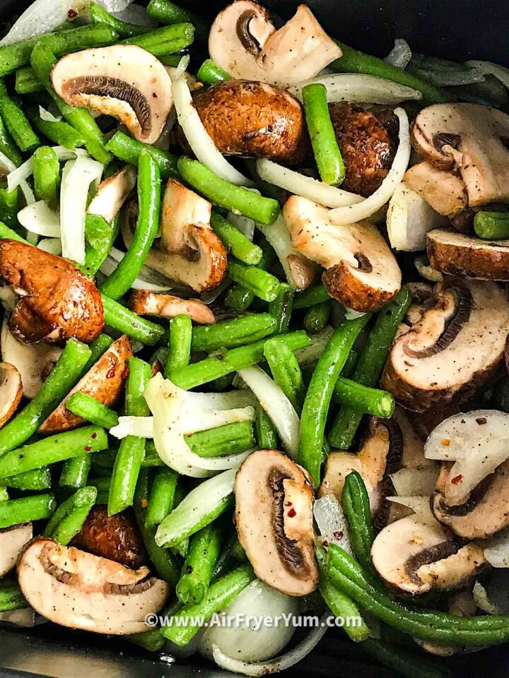 Air fryer green beans and mushrooms - Air Fryer Yum